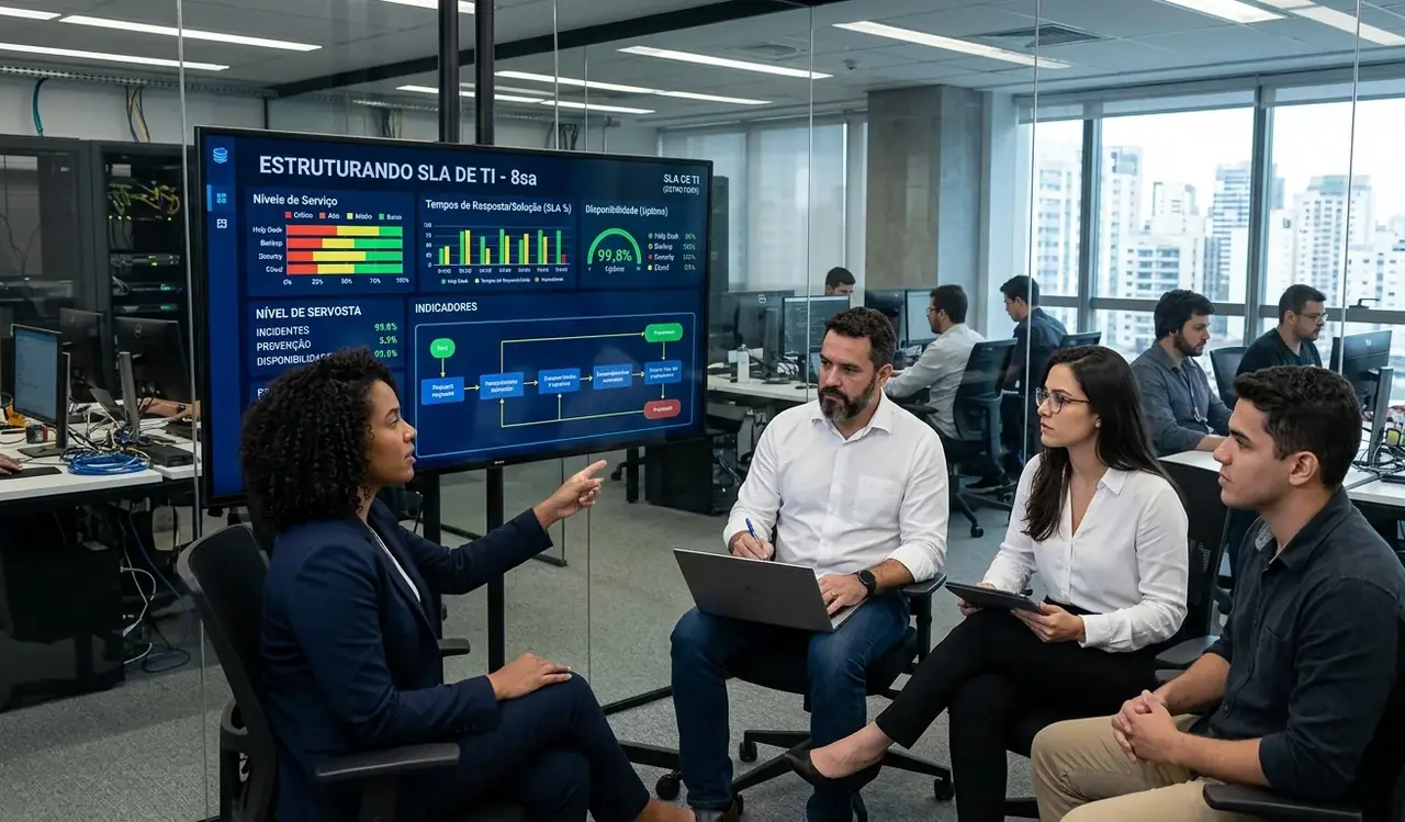 Conteúdo sobre como estruturar um sla de ti da empresa de TI 8sa e suporte de TI para empresas